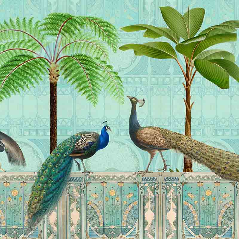 Обои ручная роспись Chinoiserie Palace Of Birds Tropical  в Краснодаре | Loft Concept 