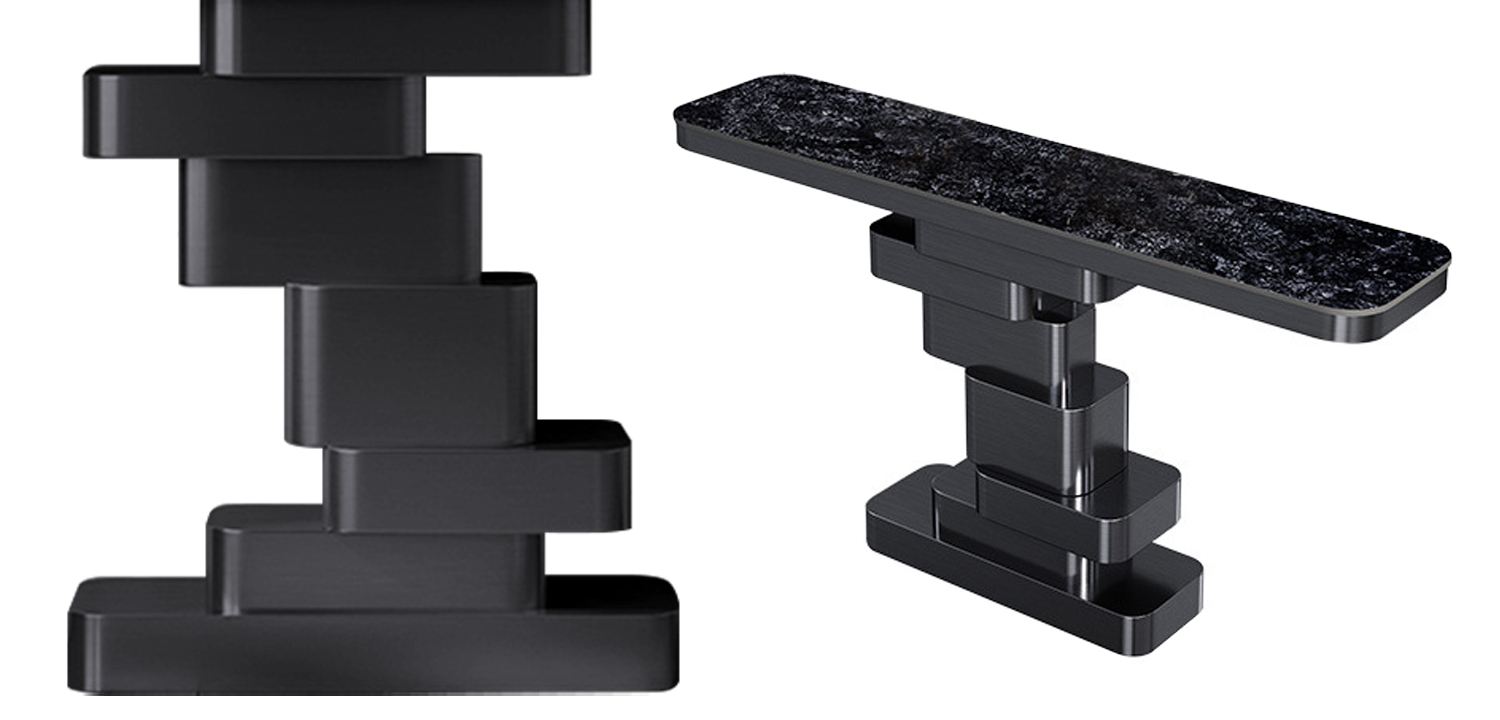 Консоль Maja Marble Metal Console Table Graphite - фото