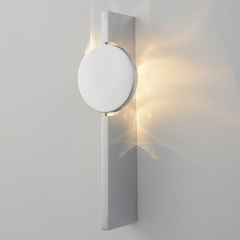 Бра с круглым зеркальным диском на прямоугольном соновании Reflection Circle Glow Хром Бра с круглым зеркальным диском на прямоугольном соновании Reflection Circle Glow Хром в Краснодаре | Loft Concept