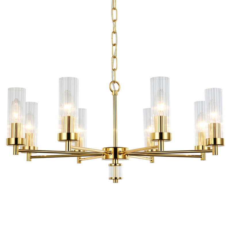 Люстра Jeanette Chandelier Gold 66 Глянцевое золото Прозрачный в Краснодаре | Loft Concept 