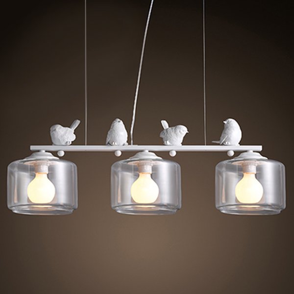 Светильник Provence Bird Pendant Line 3 cylinder Белый в Краснодаре | Loft Concept 