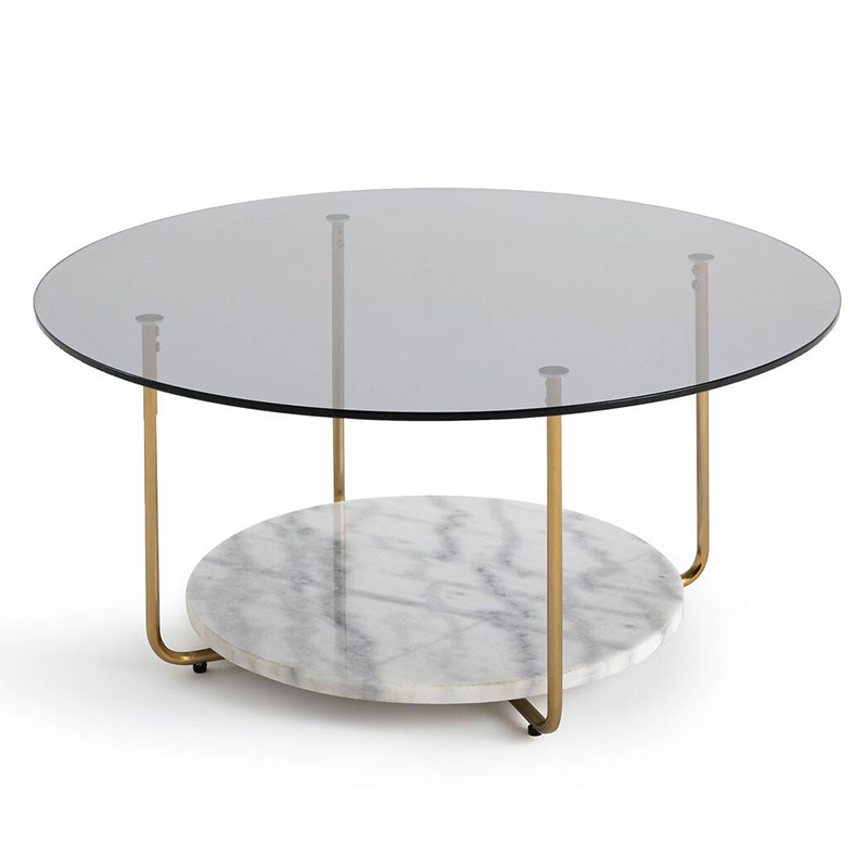 Кофейный стол White Marble Белый Мрамор Bianco Латунь Кофейный стол White Marble Белый Мрамор Bianco Латунь в Краснодаре | Loft Concept