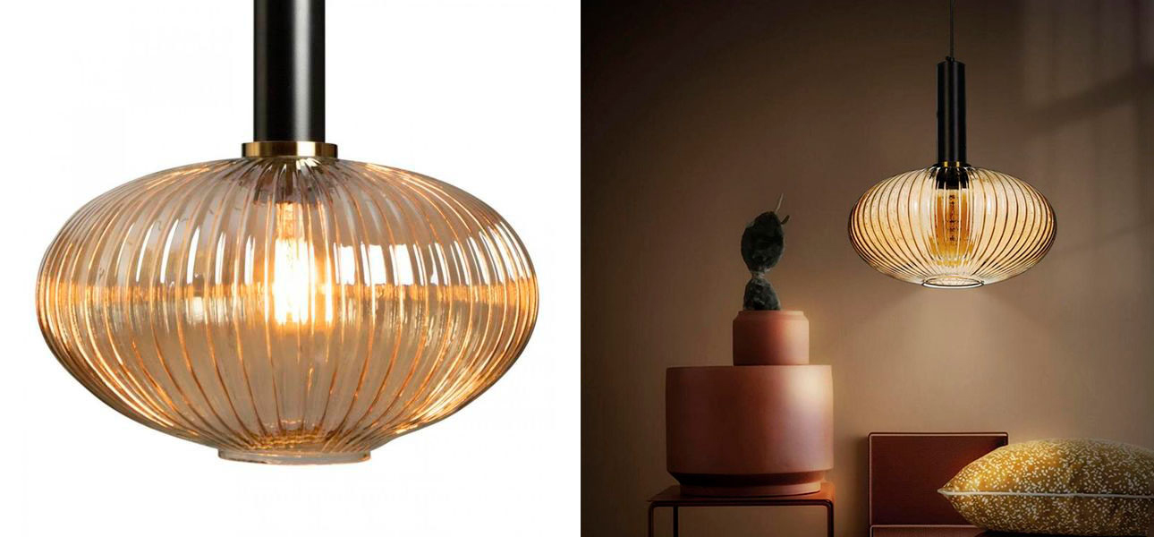 Подвесной светильник Ferm Living chinese lantern Amber Black 33 см - фото