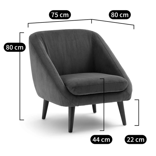 Кресло серое Pauley Grey Armchair в Краснодаре