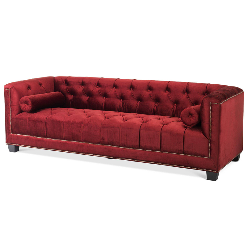 Диван Eichholtz Sofa Paolo red Красный Черный Коричневый в Краснодаре | Loft Concept 