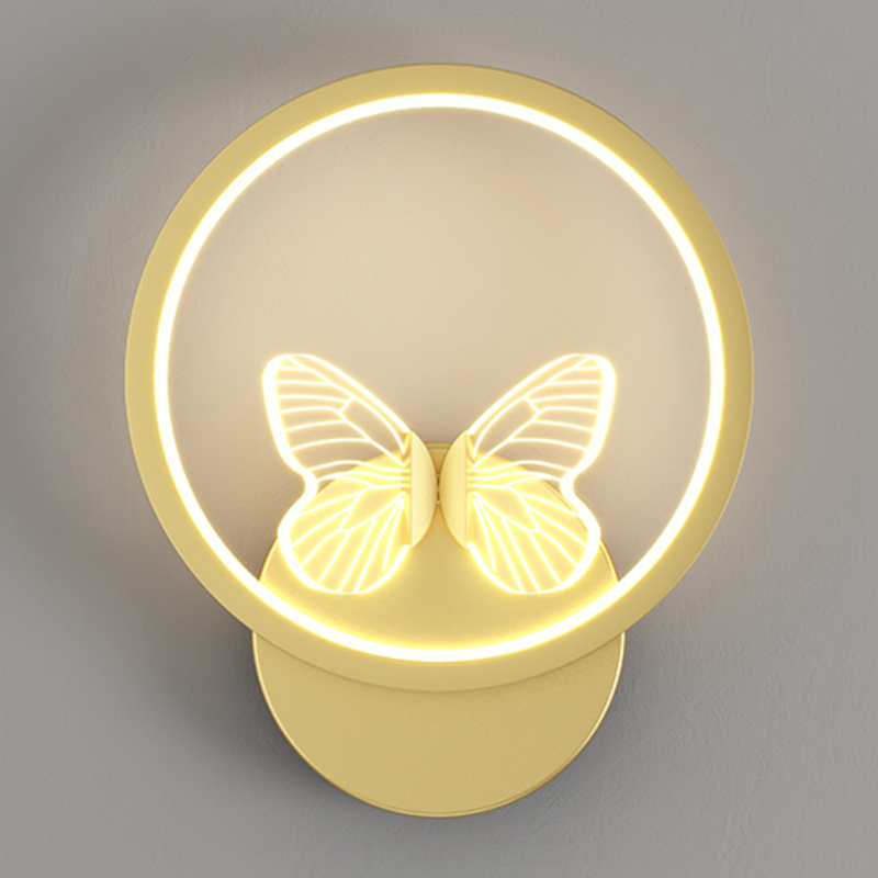 Бра Butterfly Gold Circle Wall Lamp Прозрачный Золотой в Краснодаре | Loft Concept 