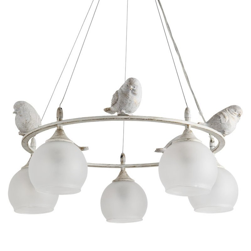 Люстра Provence Bird Chandelier white Белое матовое стекло Золотой Белый в Краснодаре | Loft Concept 