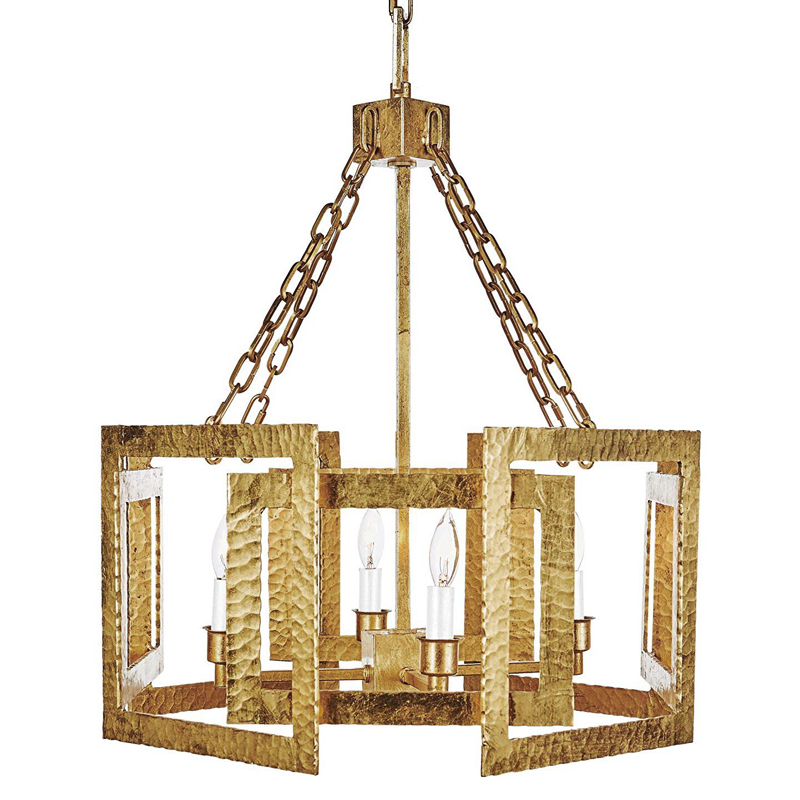 Люстра Textured Cage Pendant Lamp Gold Chandelier Золотой в Краснодаре | Loft Concept 