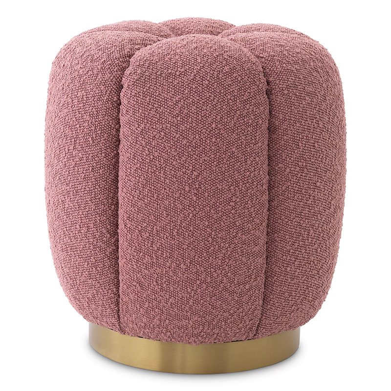 Пуф Eichholtz Stool Orchanic Boucle Rose Дымчатая Роза Латунь в Краснодаре | Loft Concept 