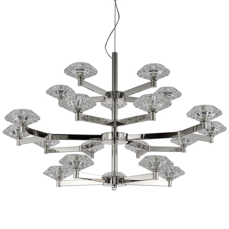 Люстра Yerker Chandelier Nickel 20 Никель Прозрачный в Краснодаре | Loft Concept 