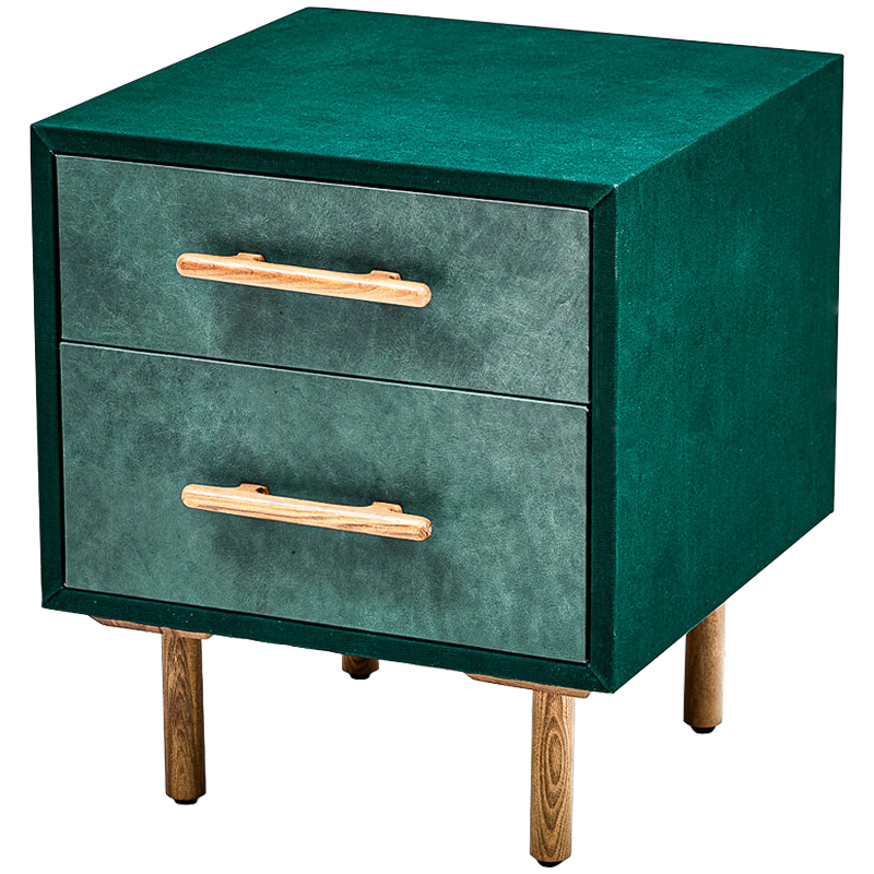 Тумба Smoky Green Nightstand Изумрудный Древесина в Краснодаре | Loft Concept 