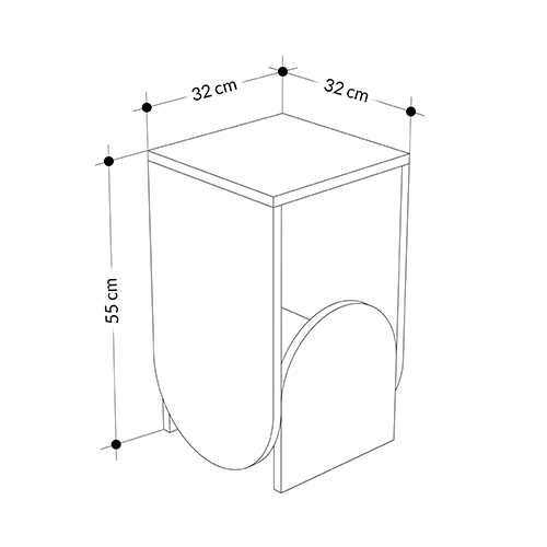 Стол приставной с овальными элементами бело-бежевого цвета NUN SIDE TABLE WHITE LIGHT MOCHA в Краснодаре