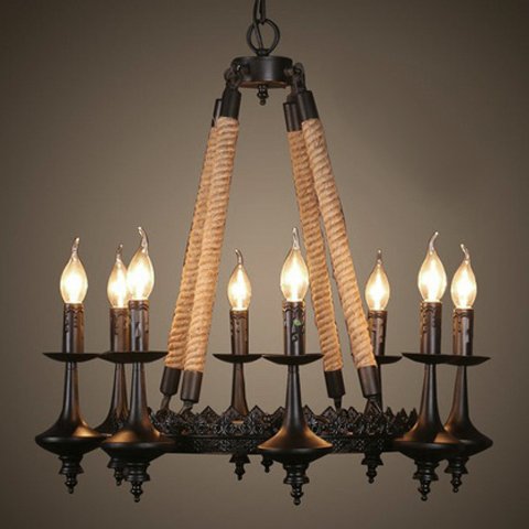 Люстра 8-Light Rustic Chandelier Черный в Краснодаре | Loft Concept 