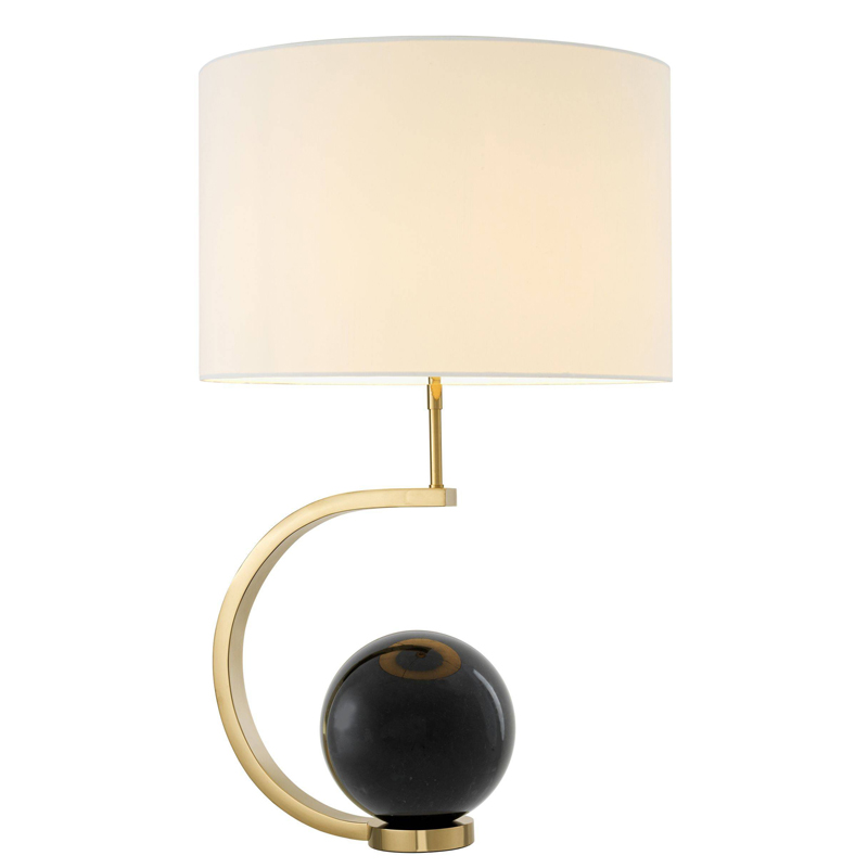 Настольная лампа Eichholtz Table Lamp Luigi Black marble Белый Глянцевое золото Черный Мрамор Nero в Краснодаре | Loft Concept 