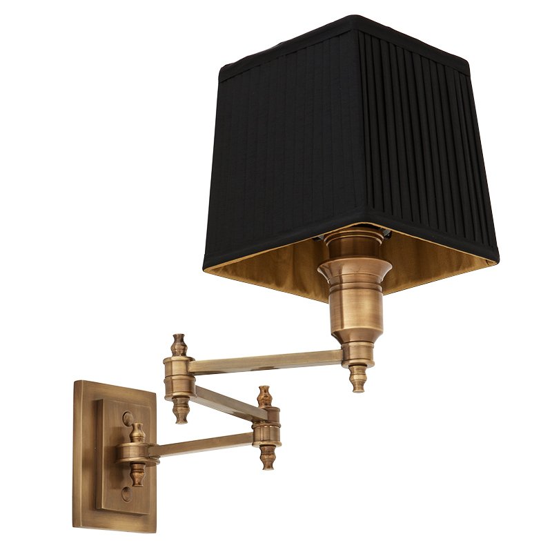 Бра Wall Lamp Lexington Swing Brass+Black Латунь Античная полированная Черный в Краснодаре | Loft Concept 