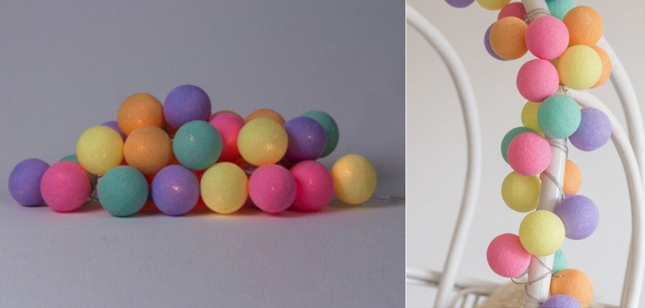 Гирлянда хлопковые фонарики Сotton Ball Ice Cream - Loft-Concept в Краснодаре