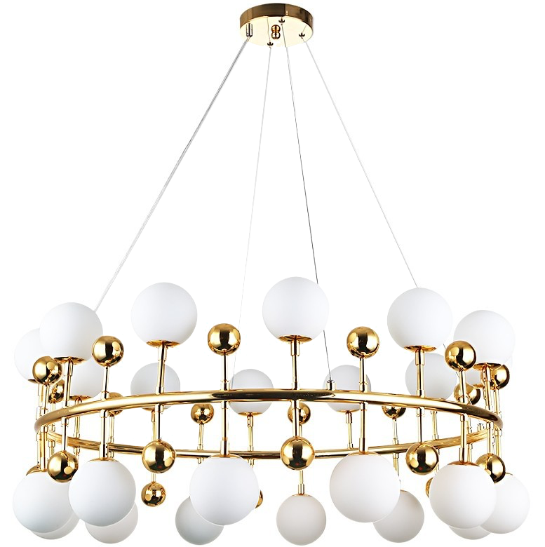 Люстра Milk Bubble Ring Chandelier Глянцевое золото Белый в Краснодаре | Loft Concept 