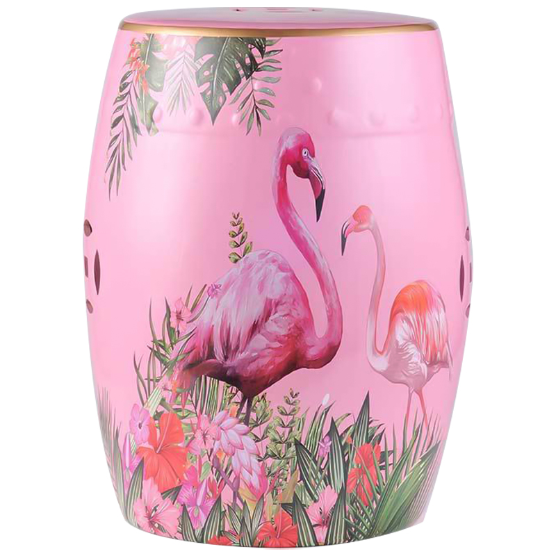 Керамический табурет Flamingo Tropical Animal Ceramic Stool Pink Розовый Зеленый в Краснодаре | Loft Concept 