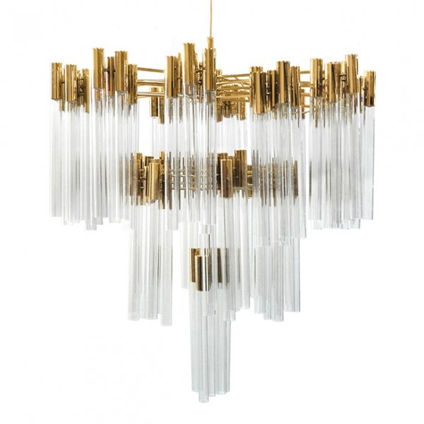 Люстра Contemporary chandelier crystal brass Глянцевое золото Прозрачное Стекло в Краснодаре | Loft Concept 