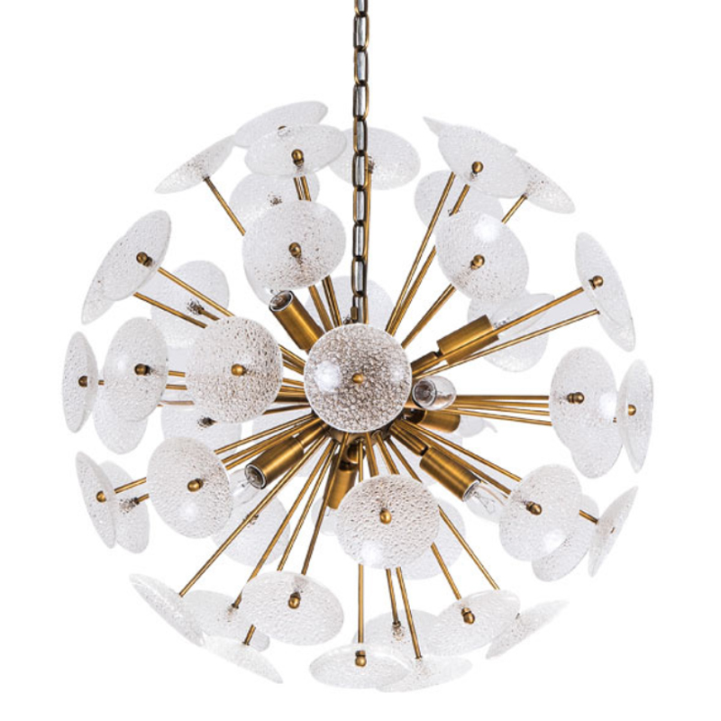 Люстра Sputnik Textured Glass White Chandelier Золотой Белый в Краснодаре | Loft Concept 