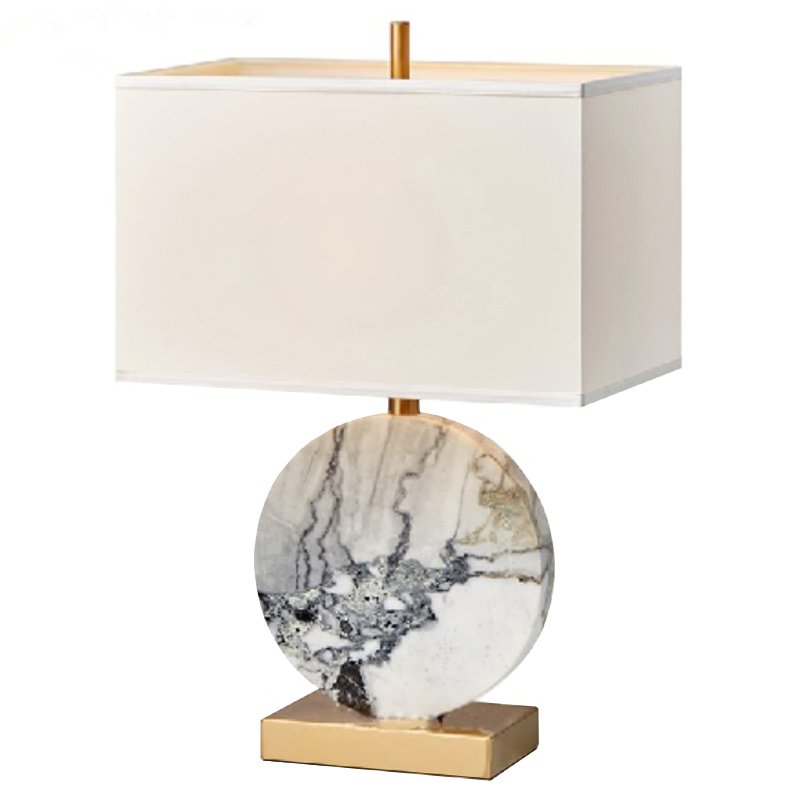 Настольная лампа Lua Grande Table Lamp gray marble Белый Серый Латунь в Краснодаре | Loft Concept 