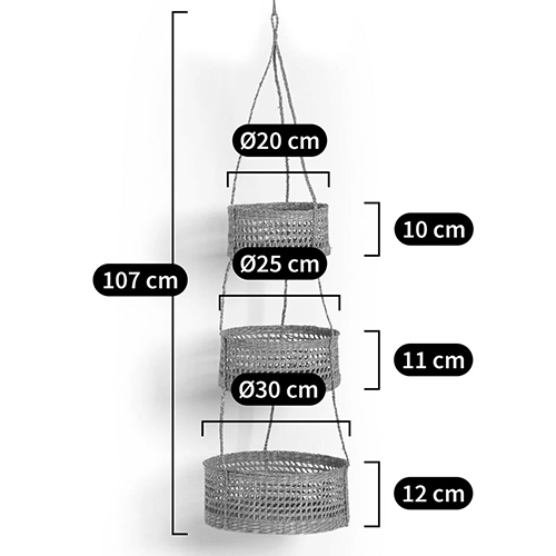 Подвесные плетеные корзины для цветов Musa Wicker Baskets в Краснодаре