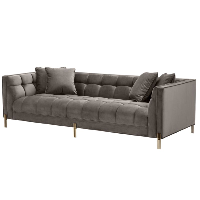 Диван Eichholtz Sofa Sienna grey Серый Матовая латунь в Краснодаре | Loft Concept 