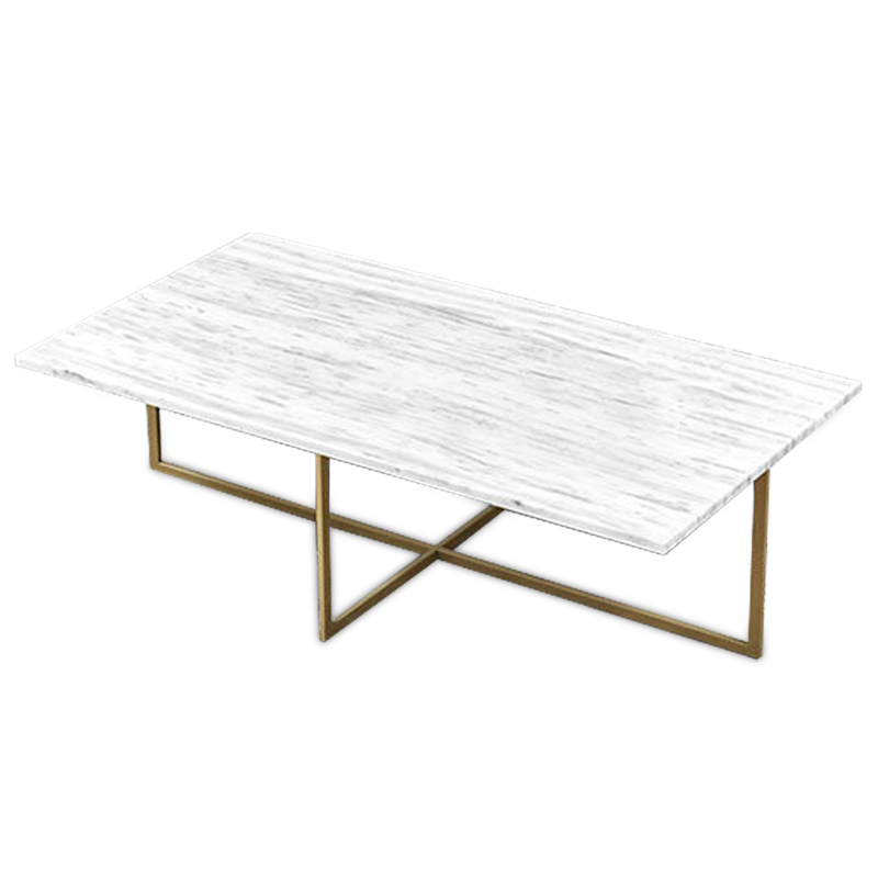 Кофейный стол Monson Coffee Table Белый Золотой в Краснодаре | Loft Concept 