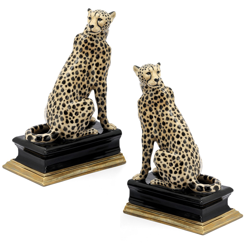 Держатель для книг BOOKEND CHEETAH Черный Золотой Бежевый в Краснодаре | Loft Concept 