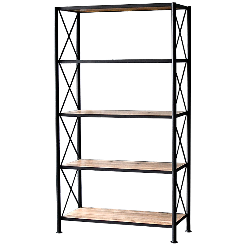 Стеллаж Buckley Industrial Metal Rust Rack Черный Древесина в Краснодаре | Loft Concept 