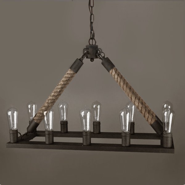 Люстра Square Mini 10 Loft Rope Light Коричневый в Краснодаре | Loft Concept 