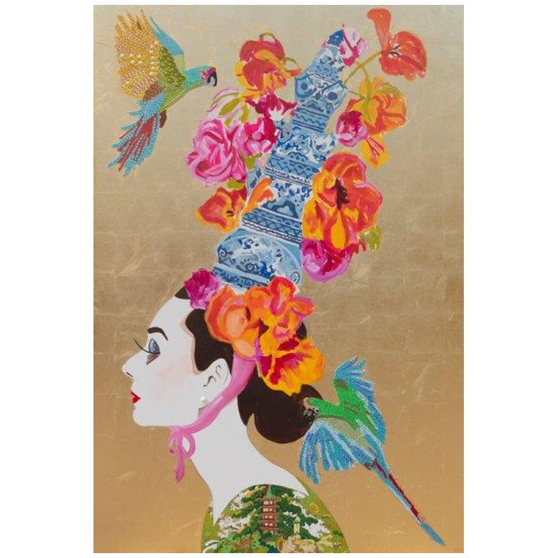 Картина “Audrey with Ming Pagoda Headdress and Parrots” Мульти в Краснодаре | Loft Concept 