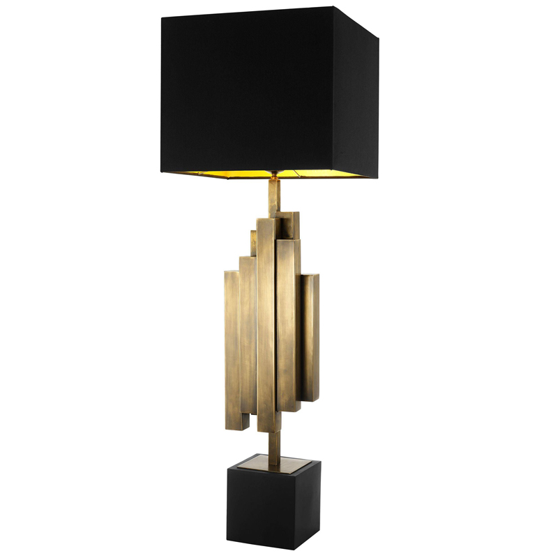 Настольная лампа Eichholtz Table Lamp Beau Rivage Черный Винтажная латунь в Краснодаре | Loft Concept 