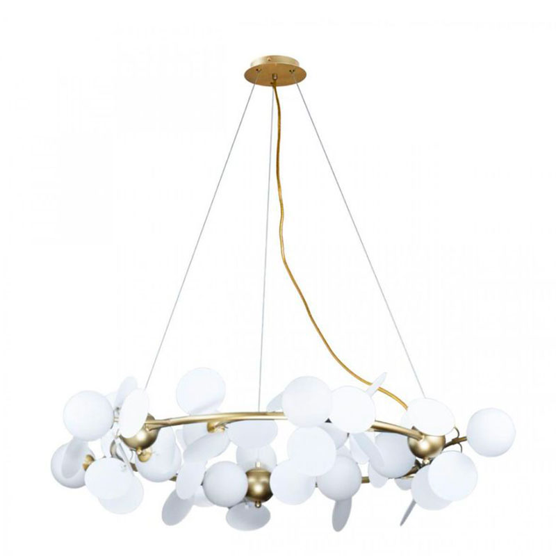 Люстра MATISSE Chandelier circle White диаметр 105 Белый Золотой в Краснодаре | Loft Concept 