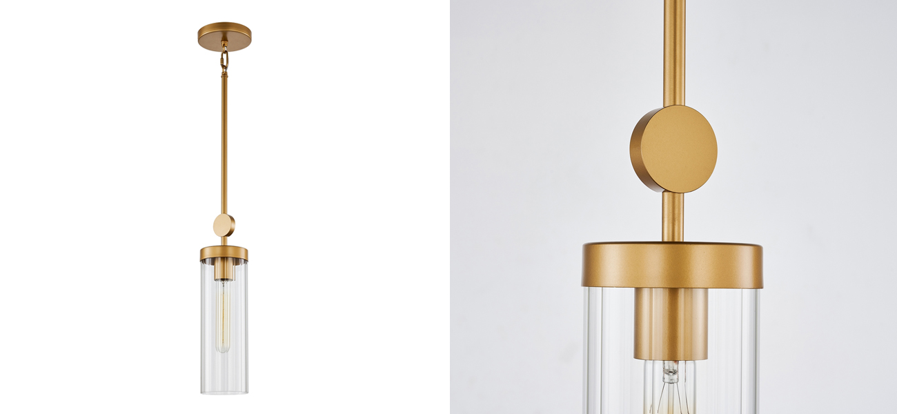 Подвесной светильник  с плафоном из рельефного стекла BEAM OF LIGHT - фото