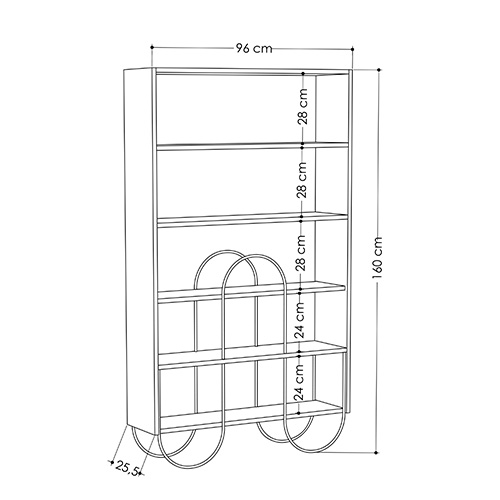 Стеллаж прямой белый с 5-ю открытыми полками NORFOLK BOOKCASE WHITE в Краснодаре