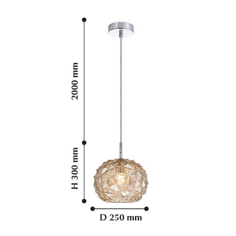 Подвесной светильник коньячного цвета Geometry Glass в Краснодаре