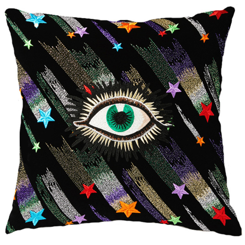 Декоративная подушка Стиль Gucci Starfall Eye Черный Мульти Декоративная подушка Стиль Gucci Starfall Eye Черный Мульти в Краснодаре | Loft Concept