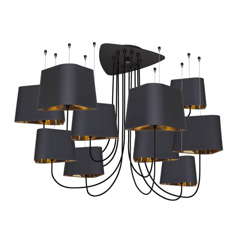 Люстра Designheure Lighting Black Grand Nuage10 плафонов Черный Золотой в Краснодаре | Loft Concept 