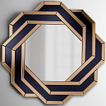 Зеркало восьмиугольное в черно-золотистой раме Pairing варинант исполнения - 1 | Loft Concept в Краснодаре