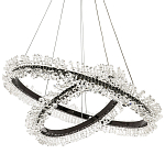 Люстра два кольца с хрустальным декором Rowan Crystal Ring Horizontal Black Chandelier варинант исполнения - 1 | Loft Concept в Краснодаре