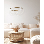 Люстра подвесная круглая золотого цвета с белыми изогнутыми световыми линиями Luke Lampco Tracer Lamp варинант исполнения - 13 | Loft Concept в Краснодаре