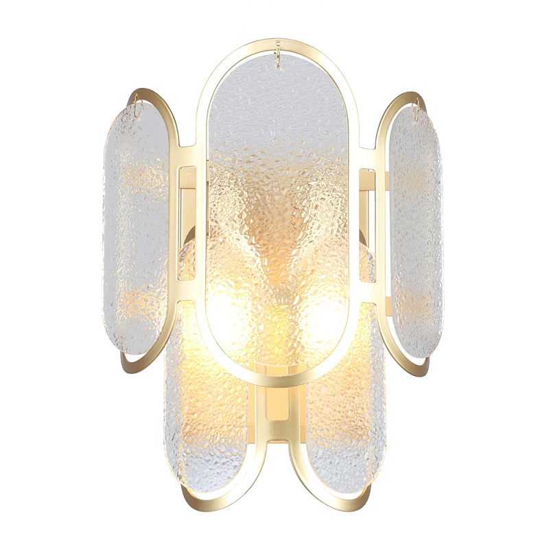 Бра из овальных элементов из непрозрачного стекла Conformation Латунь в Краснодаре | Loft Concept 