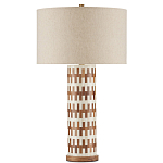 Настольная лампа с узором вдоль колоннообразного основания Brick Surface варинант исполнения - 3 | Loft Concept в Краснодаре