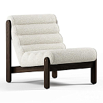 Кресло с деревянным каркасом и обивкой из белой ткани букле Medieval Furniture варинант исполнения - 2 | Loft Concept в Краснодаре