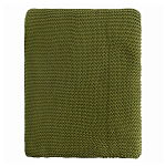 Плед из хлопка жемчужной вязки оливкового цвета Waffle Comfort варинант исполнения - 4 | Loft Concept в Краснодаре