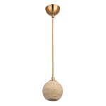 Подвесной светильник с шарообразным плафоном из травертина Shaw Marble Lighting варинант исполнения - 1 | Loft Concept в Краснодаре