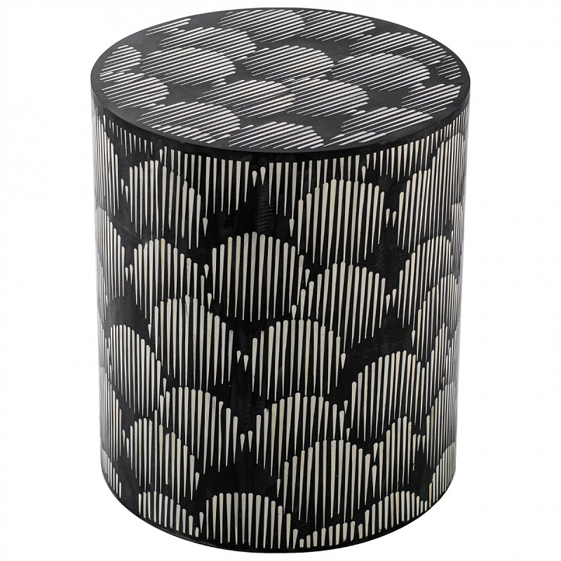 Табурет Black&white Indian Bone Inlay stool Черно-белый в Краснодаре | Loft Concept 