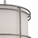 Подвесной светильник в виде барабана с тканевым абажуром и металлическим каркасом Warm Glow варинант исполнения - 1 | Loft Concept в Краснодаре