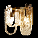 Бра с металлическим основанием золотого цвета и хрустальными подвесками Textured Glass варинант исполнения - 5 | Loft Concept в Краснодаре